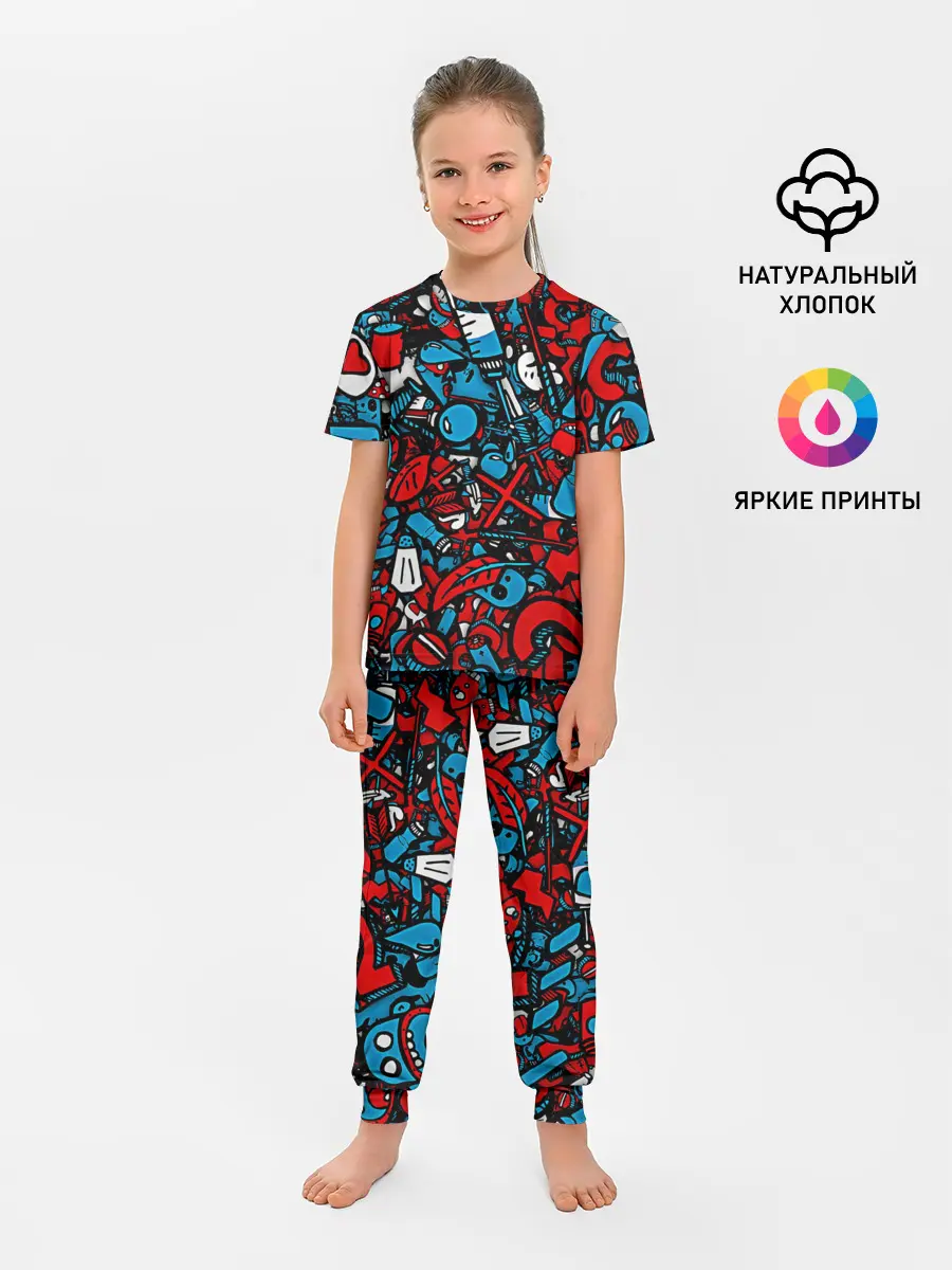 Детская пижама с брюками / Красно синие безумие