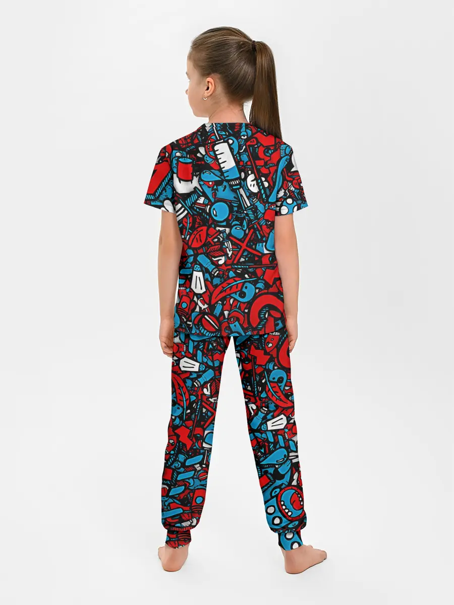 Детская пижама с брюками / Красно синие безумие