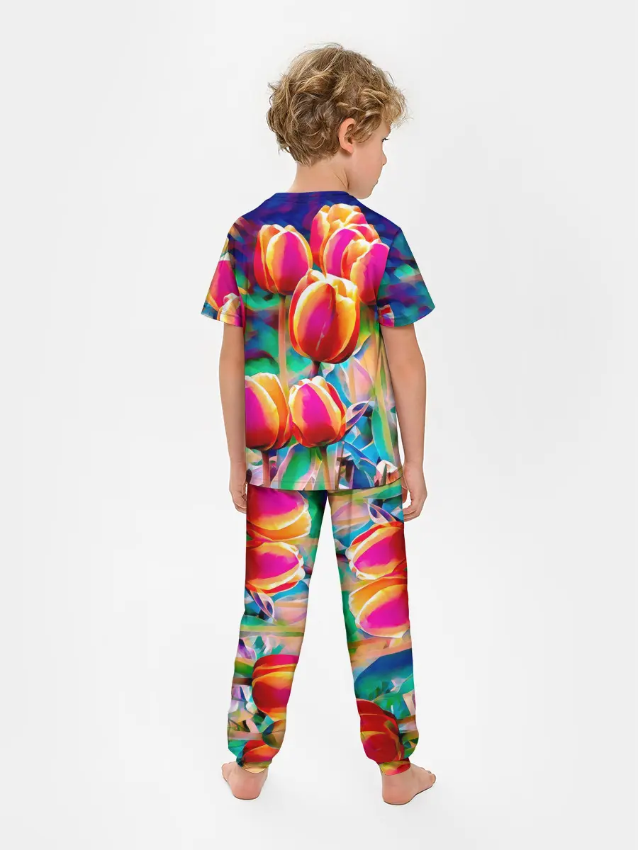 Детская пижама с брюками / Тюльпаны