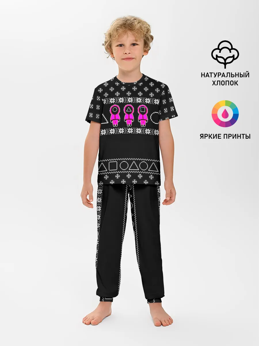 Детская пижама с брюками / Новогодний свитер Ojingeo geim