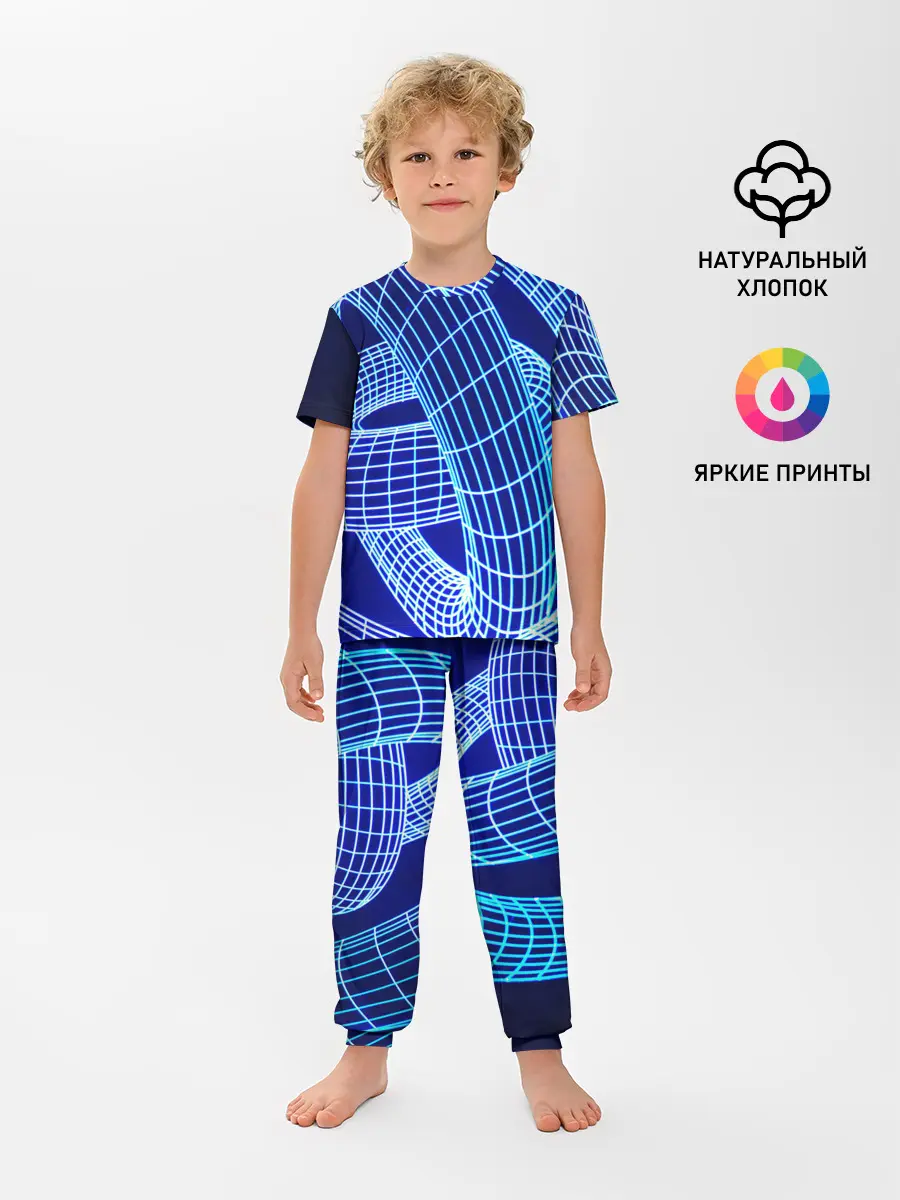 Детская пижама с брюками / НЕОНОВАЯ СПИРАЛЬ