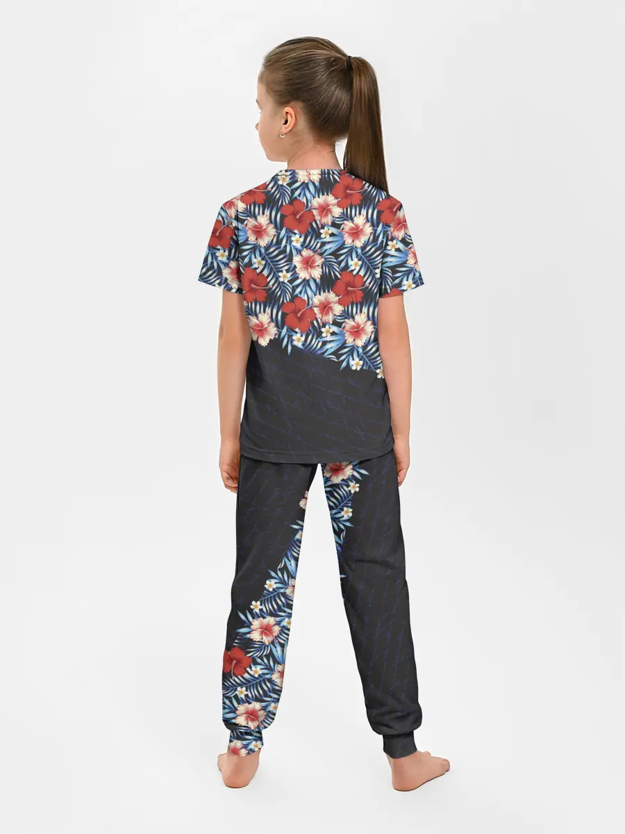 Детская пижама с брюками / Flowers with inscriptions