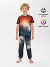 Детская пижама с брюками / Космос земля 3D