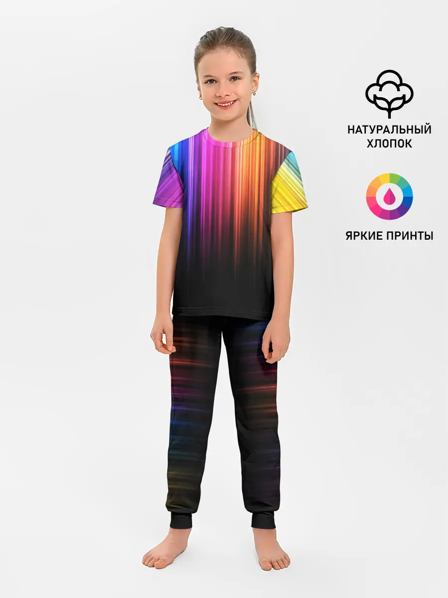 Детская пижама с брюками / НЕОНОВЫЙ ЦВЕТ