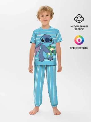 Детская пижама с брюками / Стич с лягушкой