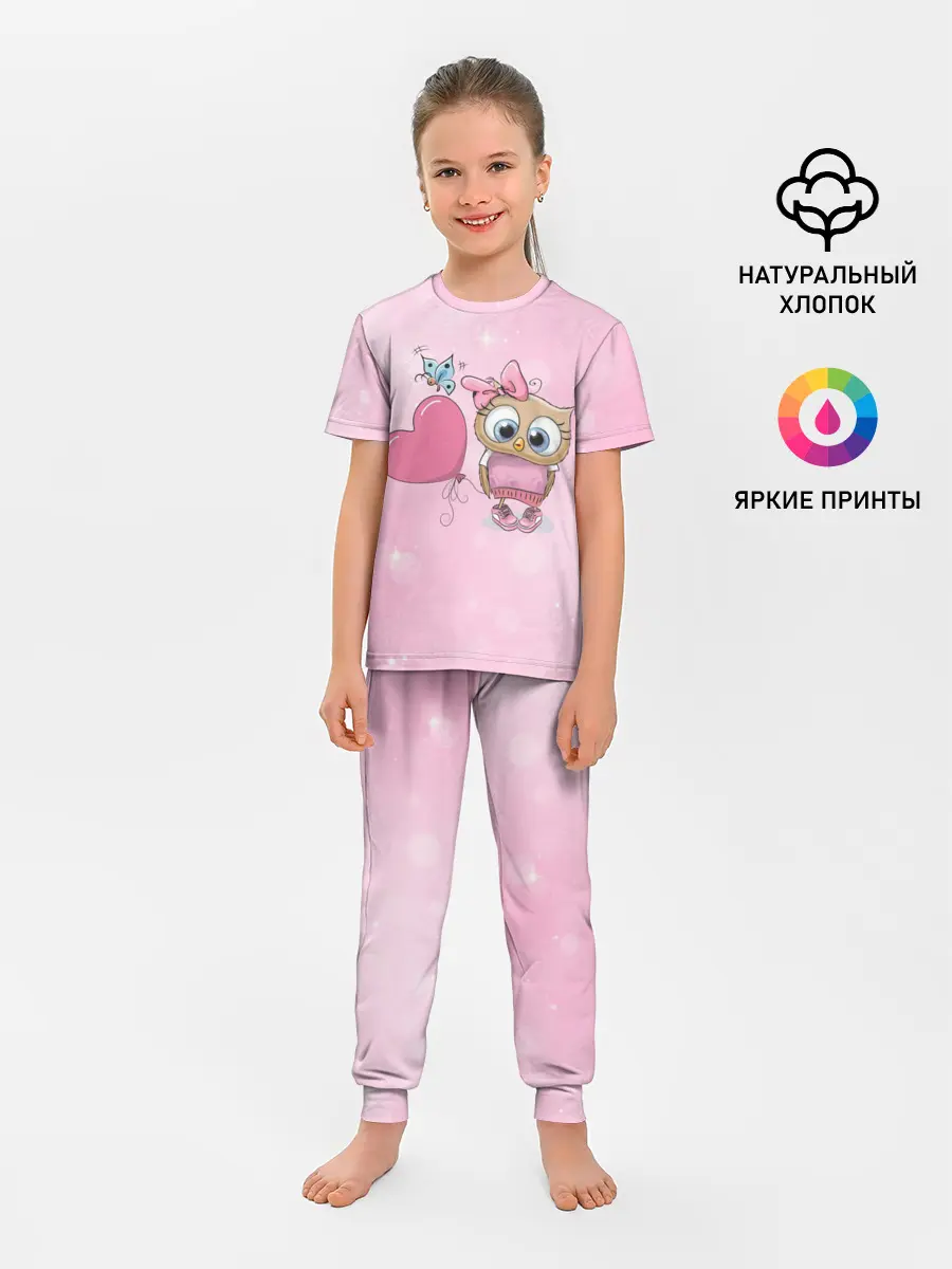 Детская пижама с брюками / Совушка с шариком