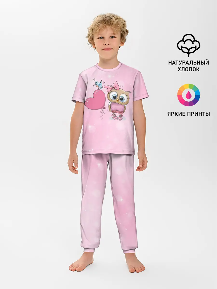 Детская пижама с брюками / Совушка с шариком