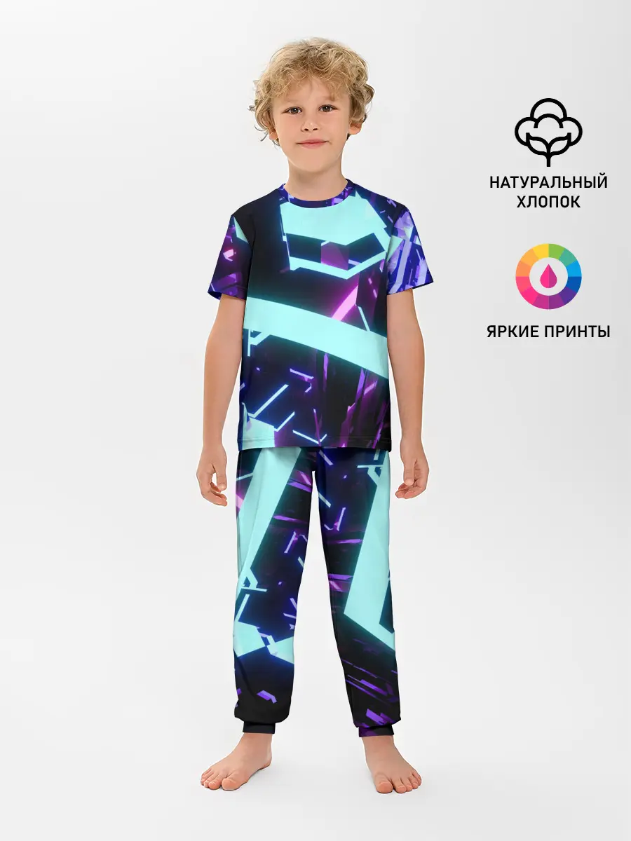 Детская пижама с брюками / Blue Neons