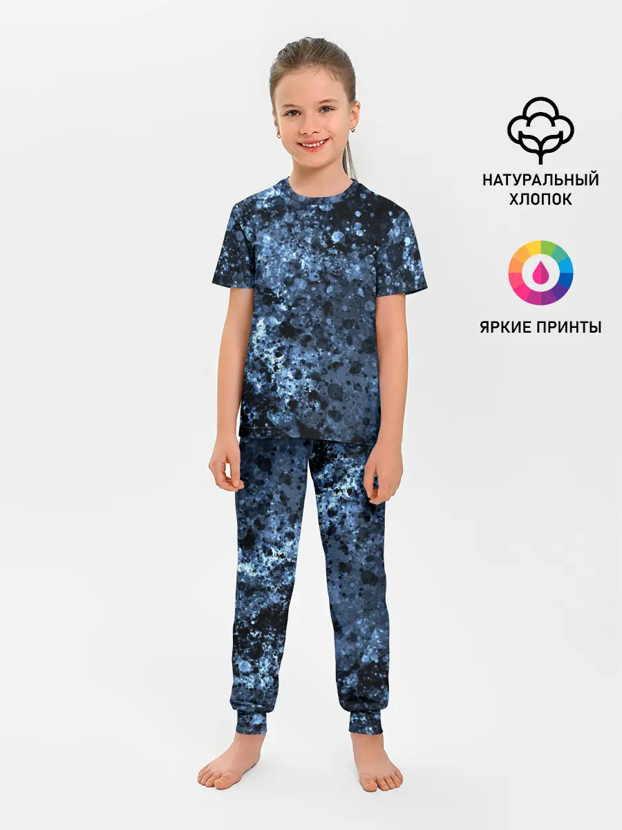 Детская пижама с брюками / абстракция жидкость
