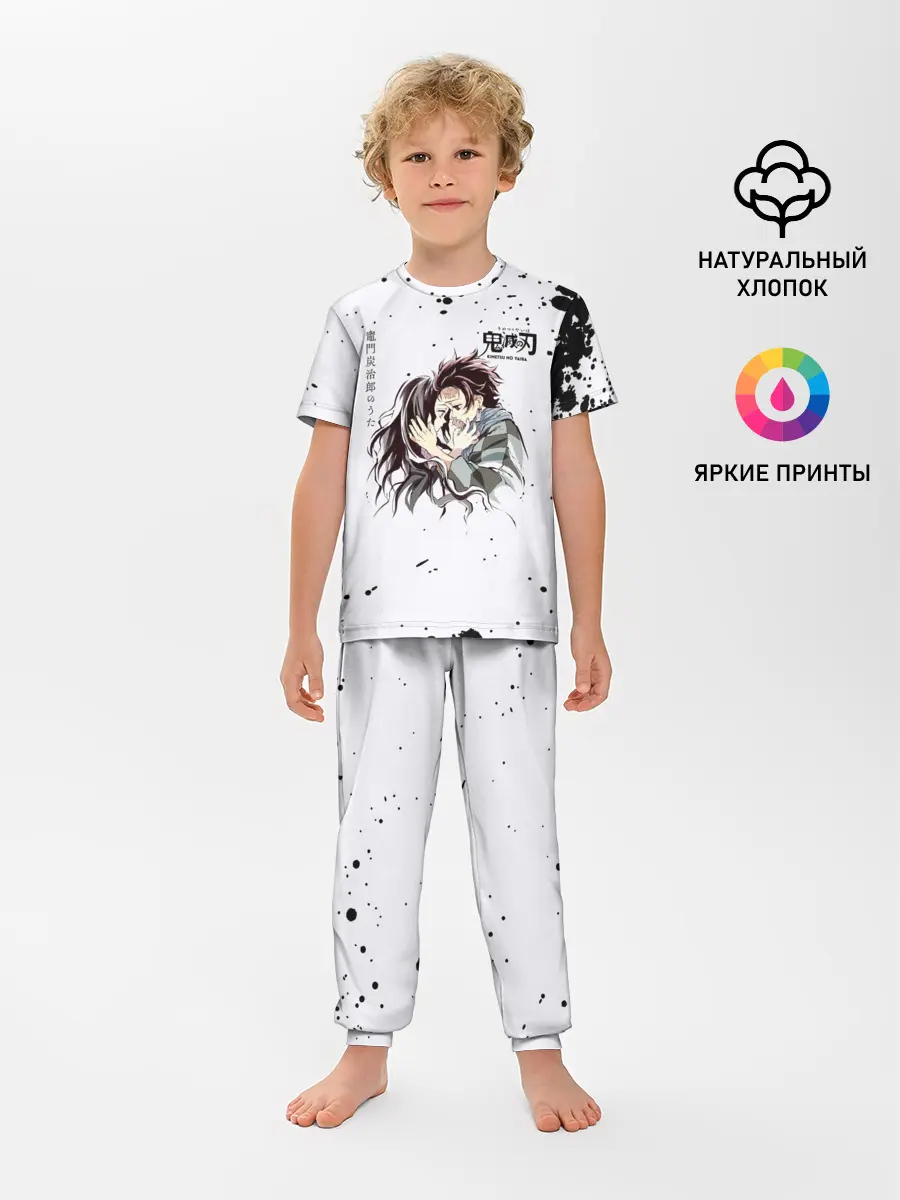 Детская пижама с брюками / Танджиро и Незуко Камадо