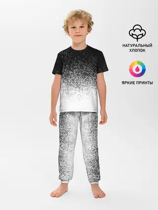 Детская пижама с брюками / BLACK AND WHITE ABSTRACTION