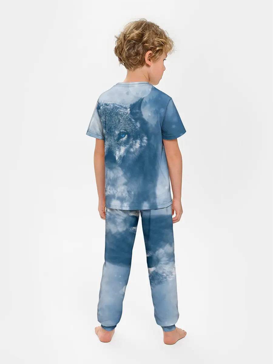 Детская пижама с брюками / Красивый волк