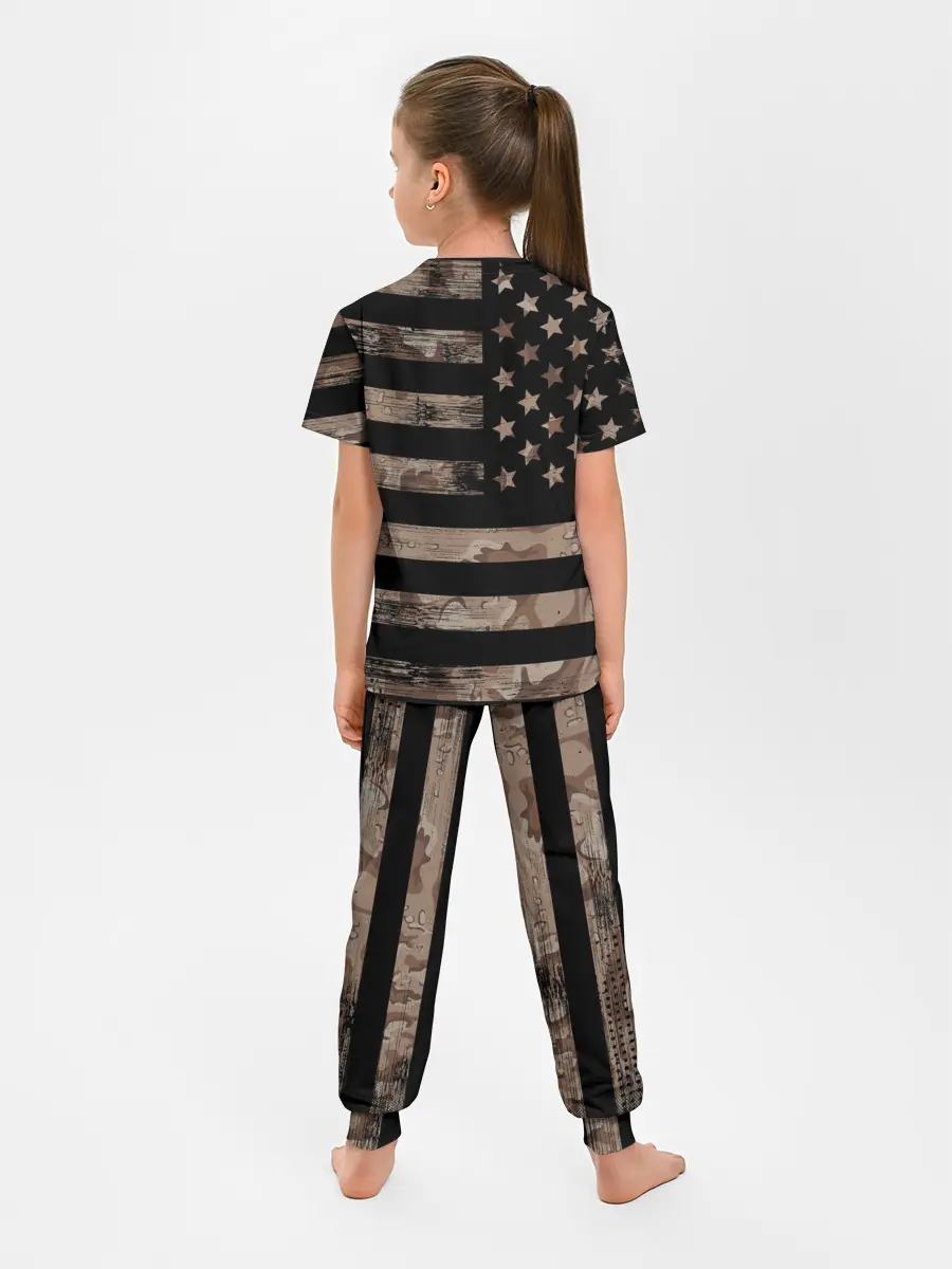 Детская пижама с брюками / American Flag Camo
