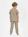 Детская пижама с брюками / Листья на бежевом фоне