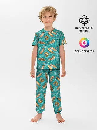 Детская пижама с брюками / Весёлые выдры