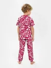 Детская пижама с брюками / Бело-красный цветочный
