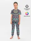 Детская пижама с брюками / Сиренево-голубой калейдоскоп .