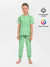 Детская пижама с брюками / dinosaurs green