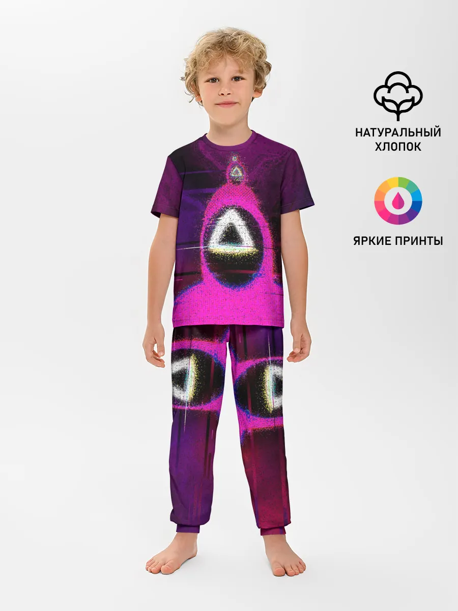 Детская пижама с брюками / Squid game glitch