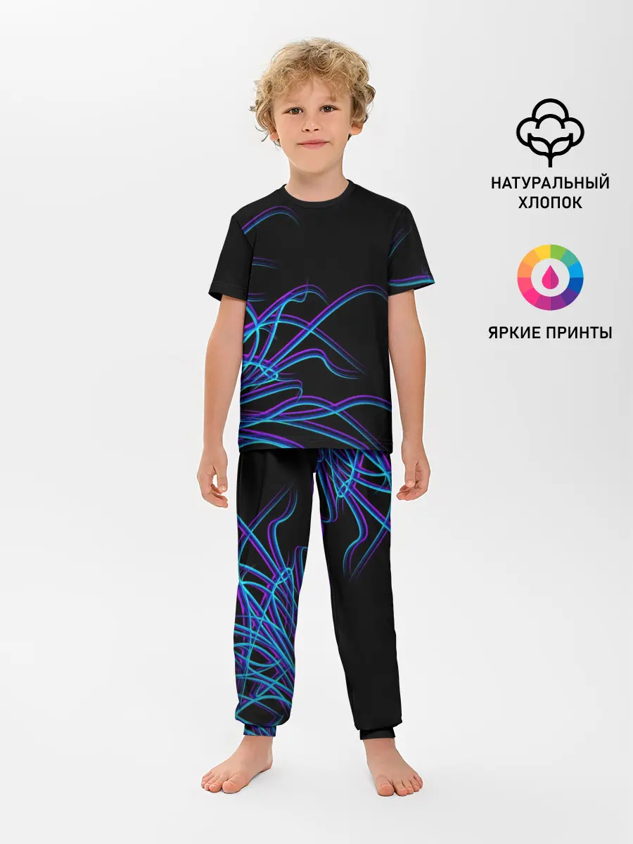 Детская пижама с брюками / Неоновые Щупальцы
