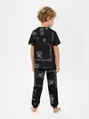 Детская пижама с брюками / Черно-белый паттерн с иероглифами