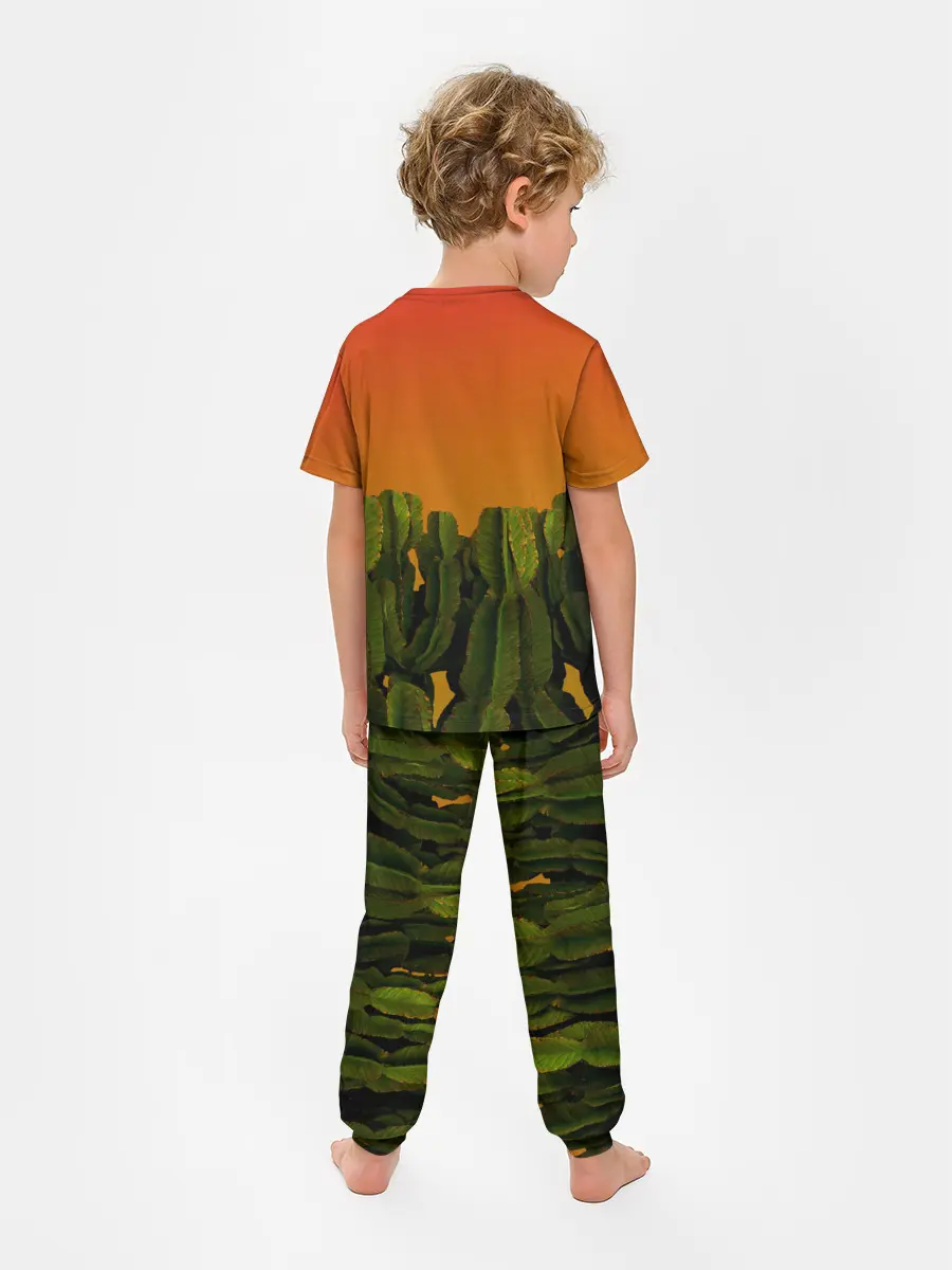 Детская пижама с брюками / Кактусы на закате