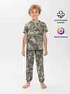 Детская пижама с брюками / Эмодзи камуфляж