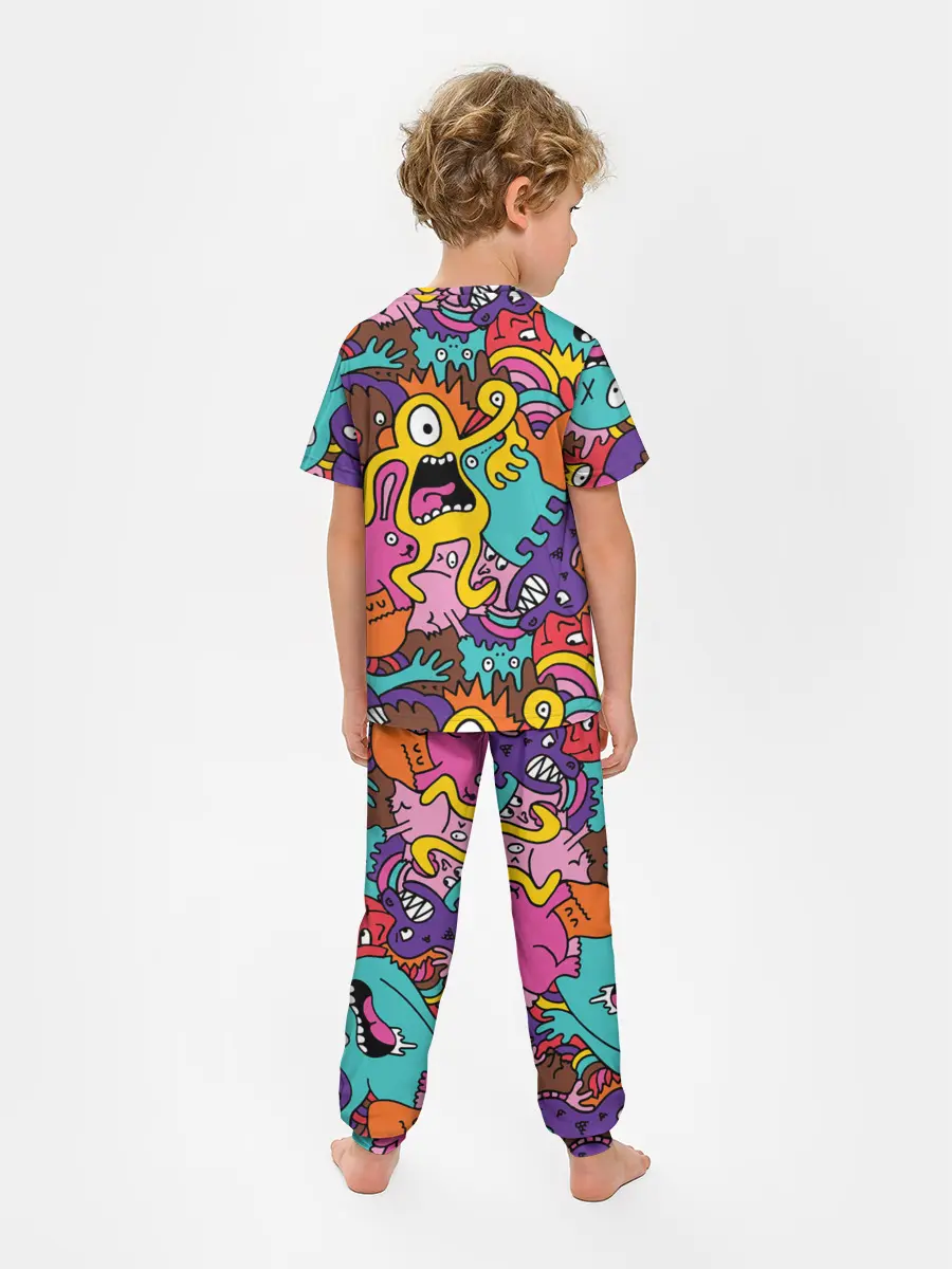Детская пижама с брюками / crazy abstraction