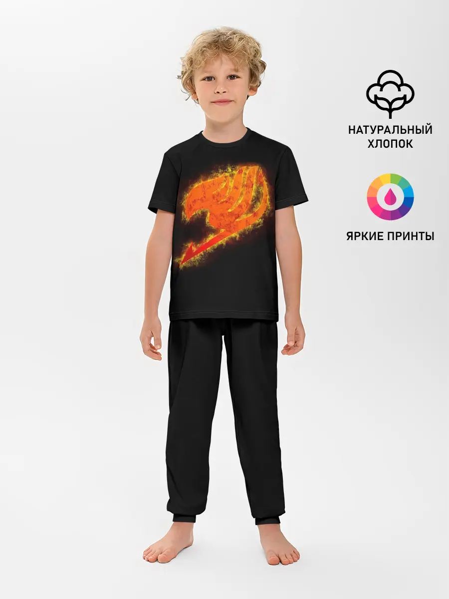 Детская пижама с брюками / burning helmet Fairy Tail