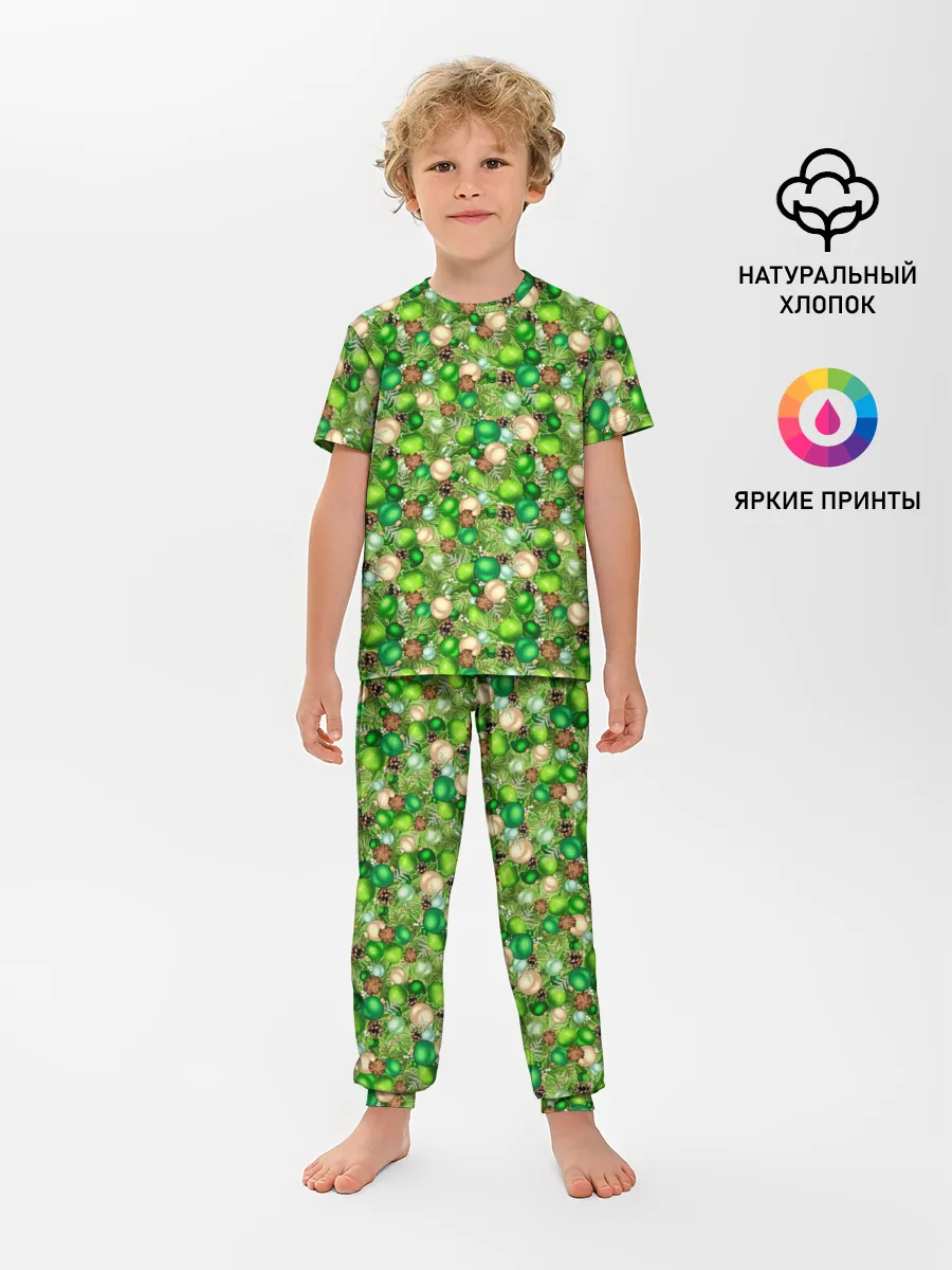 Детская пижама с брюками / Новогодние Игрушки