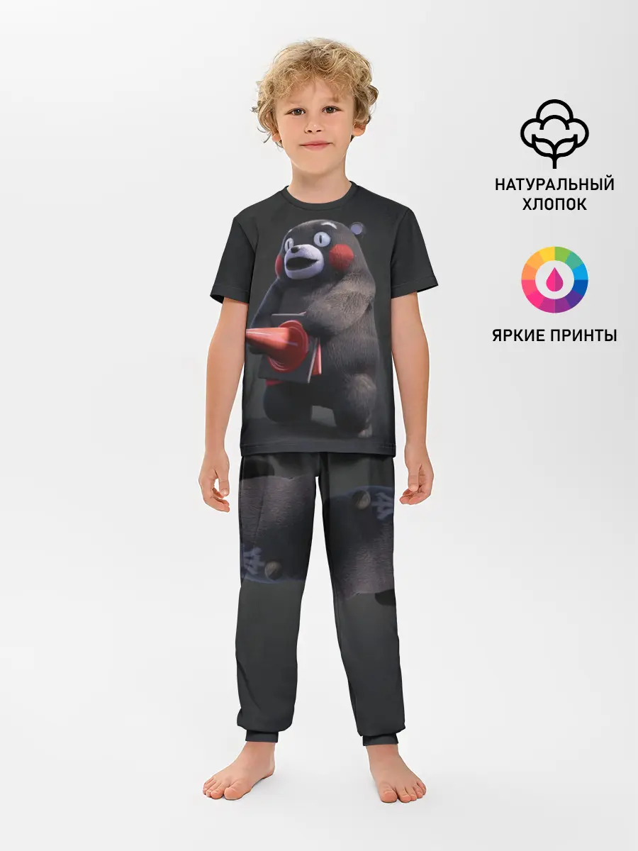 Детская пижама с брюками / Kumamon прикрылся