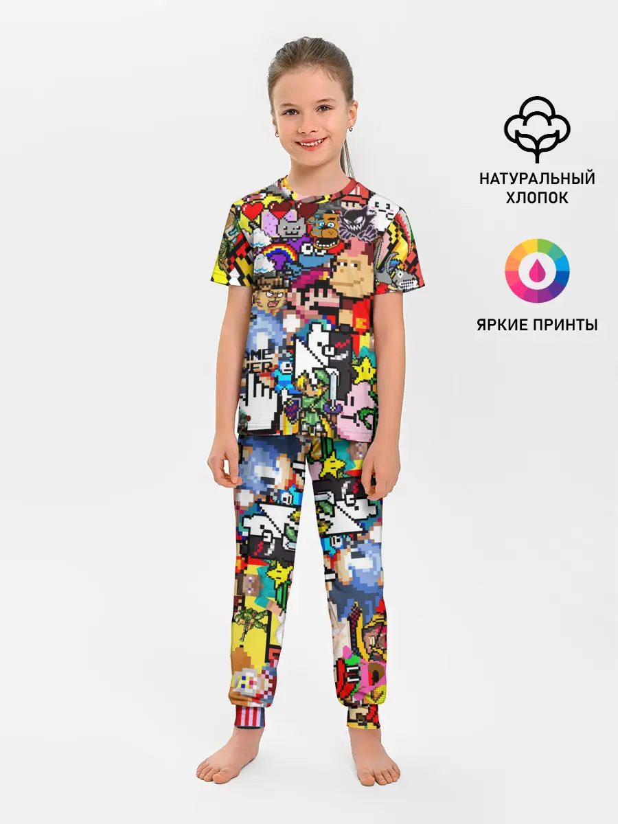 Детская пижама с брюками / Pixel
