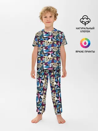 Детская пижама с брюками / Ленивцы и Лемуры