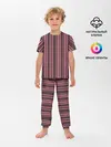 Детская пижама с брюками / Чёрно-розовые линии