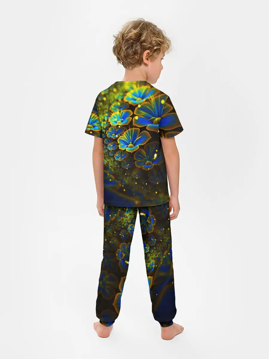 Детская пижама с брюками / Ночные Цветочки