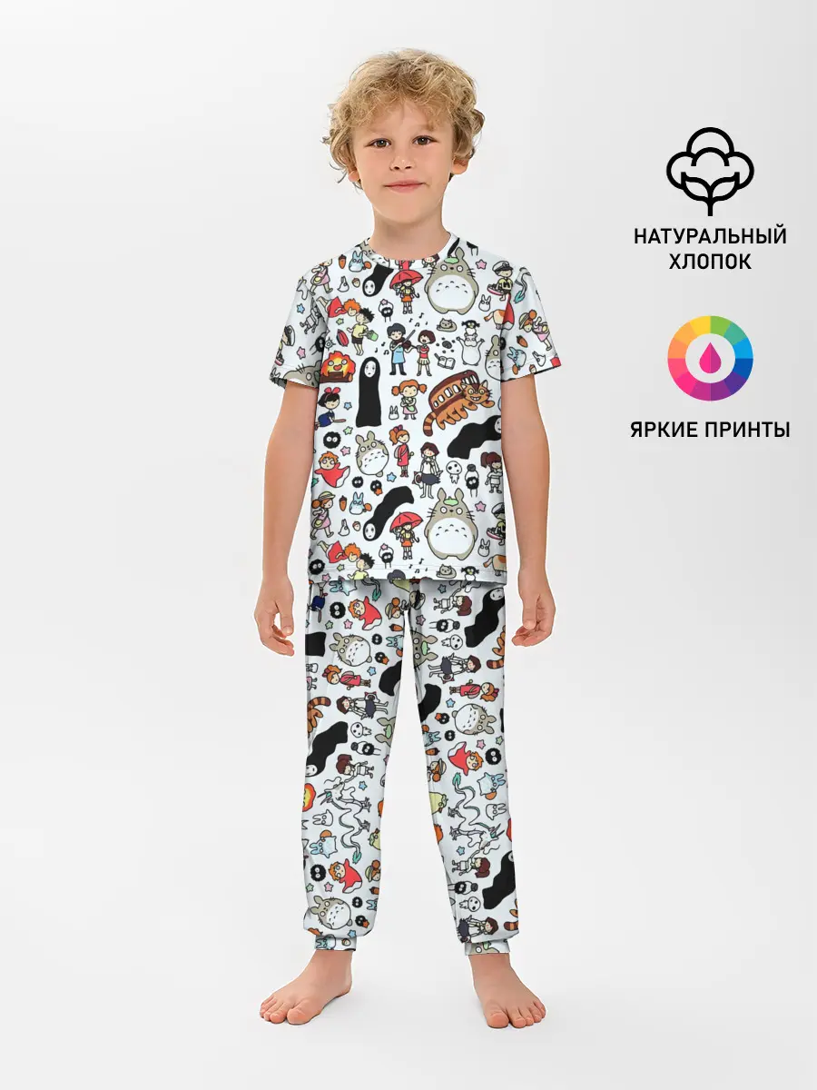 Детская пижама с брюками / Персонажи Миядзаки паттерн