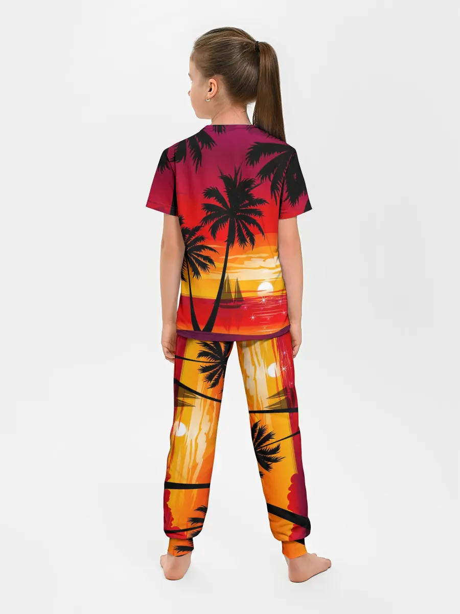 Детская пижама с брюками / Гавайский закат
