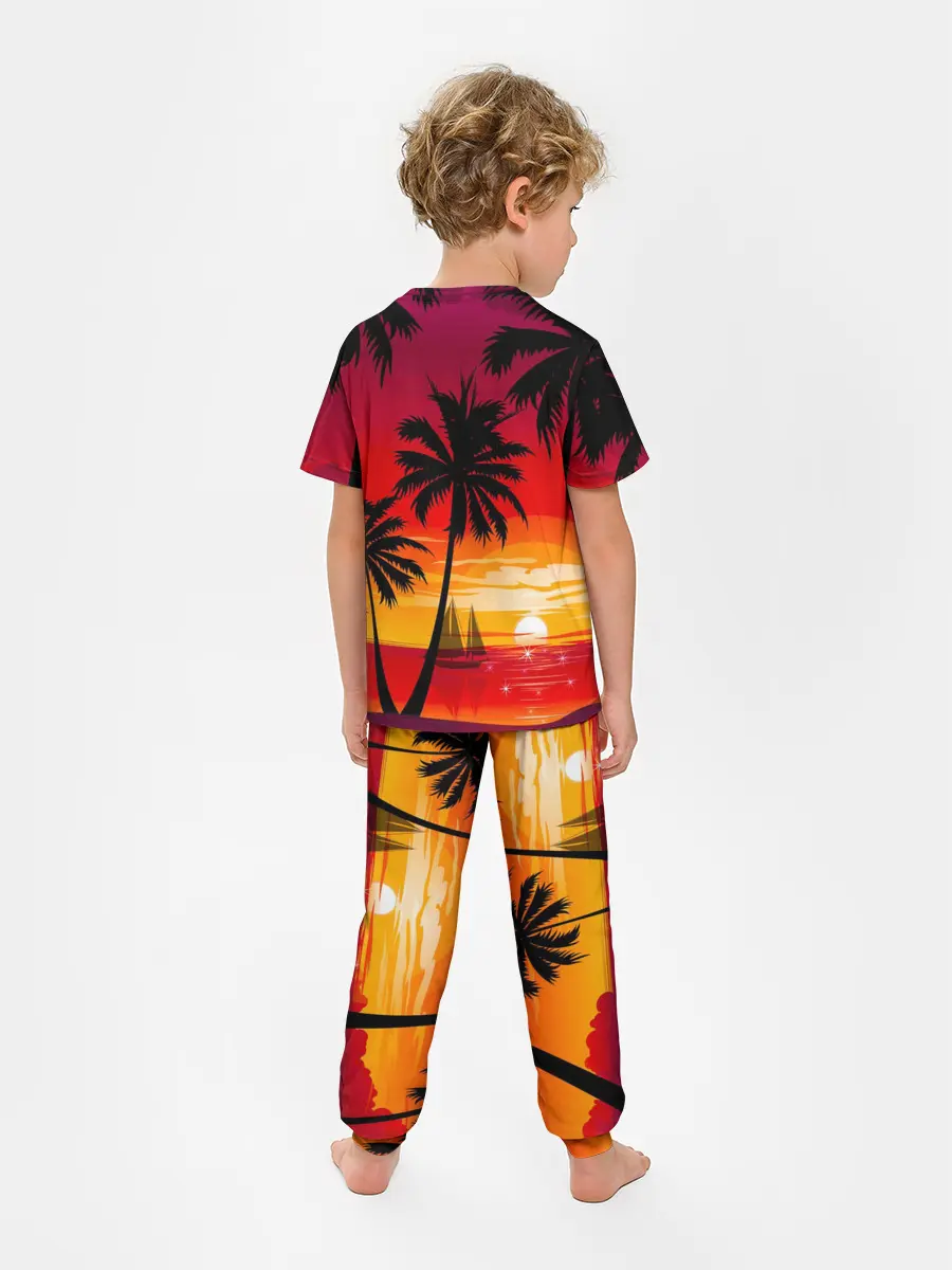 Детская пижама с брюками / Гавайский закат