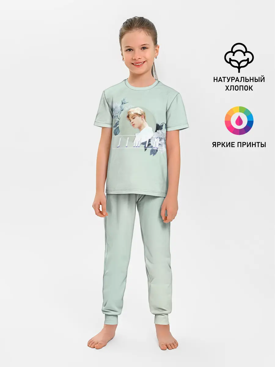 Детская пижама с брюками / Чимин в цветах