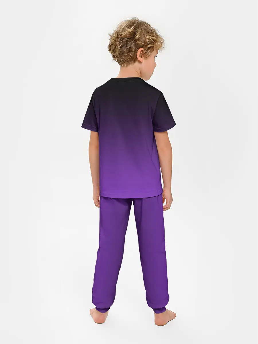 Детская пижама с брюками / Ночной градиент | Фиолетовый