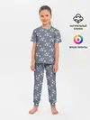 Детская пижама с брюками / Ромашки на сером паттерн