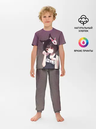 Детская пижама с брюками / Azur Lane. Лазурный. Девушка
