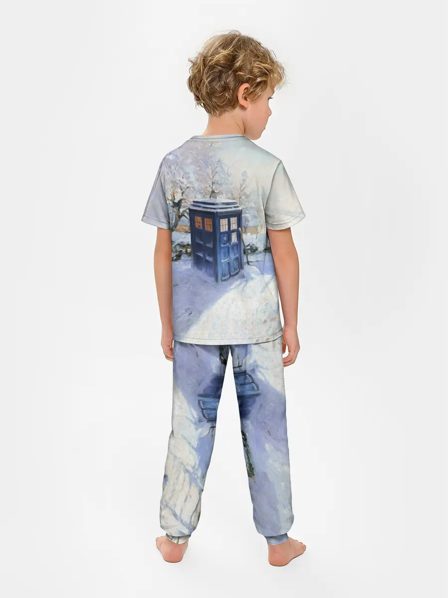 Детская пижама с брюками / ТАРДИС В СНЕГУ
