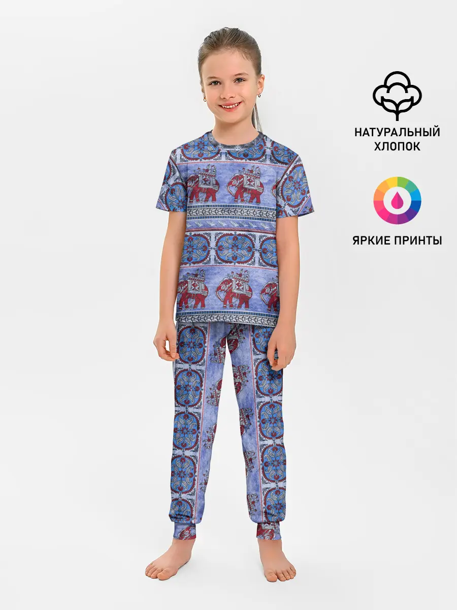 Детская пижама с брюками / Индийский Орнамент