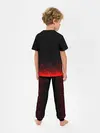 Детская пижама с брюками / Красный логотип Черный клевер на черном