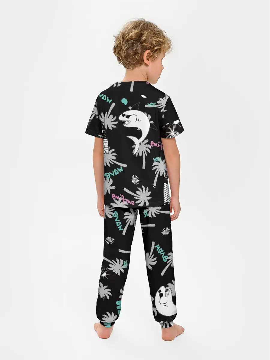 Детская пижама с брюками / Акула и серфинг