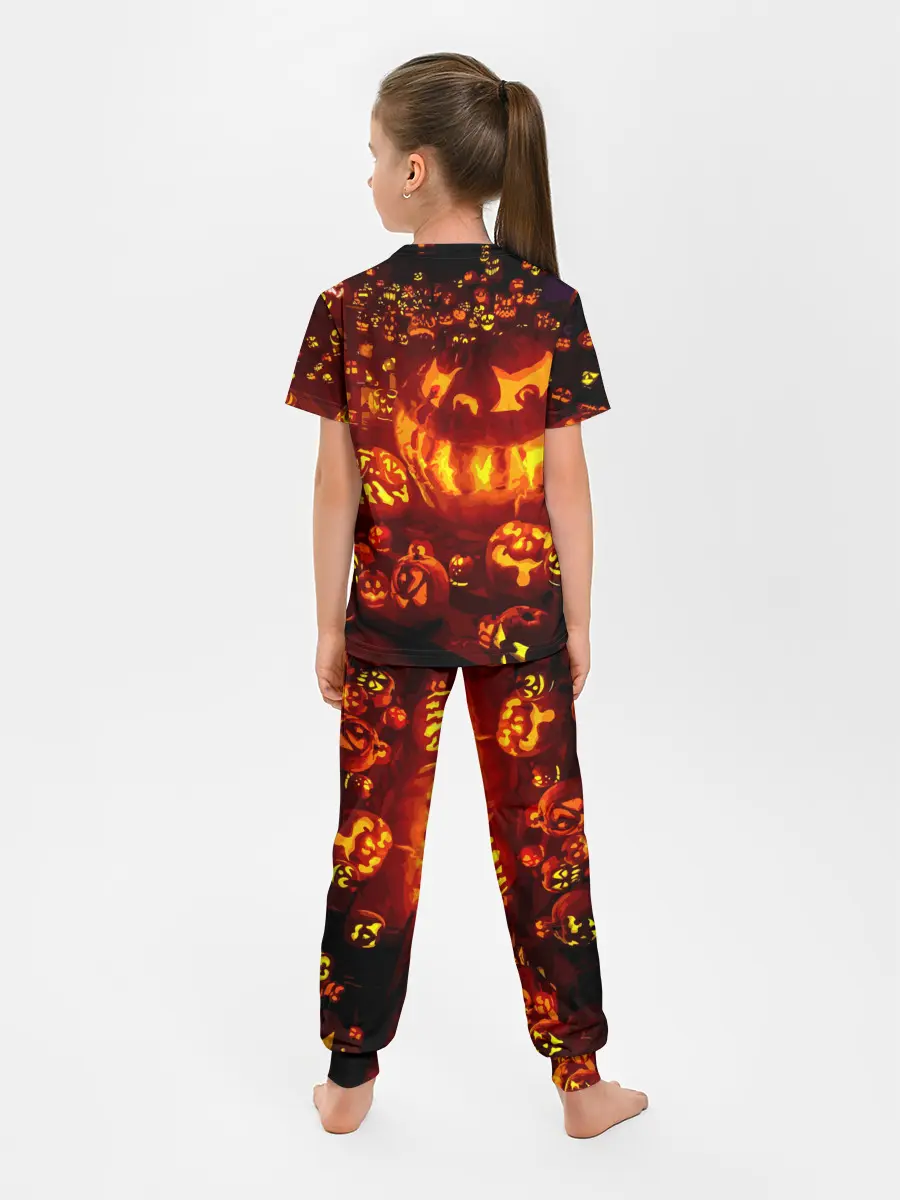 Детская пижама с брюками / Тыквы на Хэллоуин