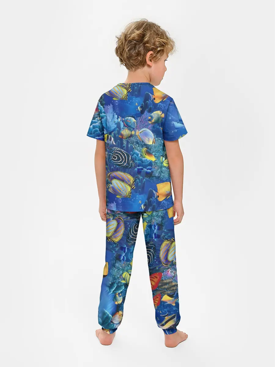 Детская пижама с брюками / Коралловые рыбки
