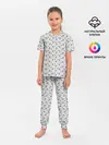 Детская пижама с брюками / Сэр Троглодит - Паттерн, серый