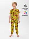 Детская пижама с брюками / осенние листья клён и дуб